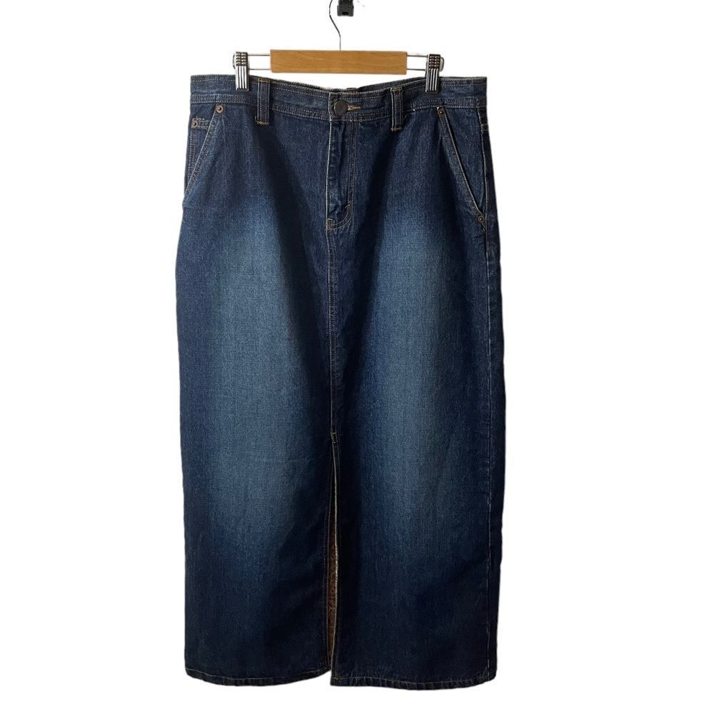 Eddie Bauer Cotton Denim Maxi Skirt Size 10